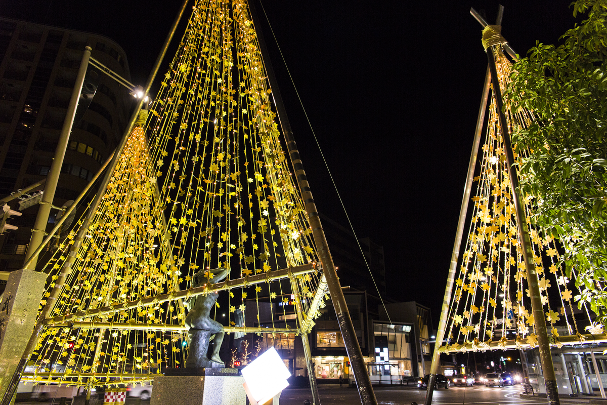 武蔵地区・金箔雪吊り
