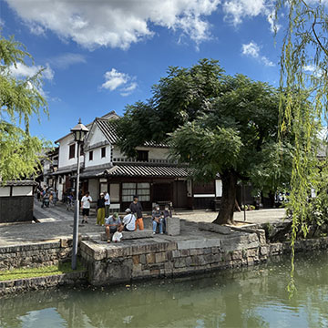 倉敷川の荷下ろし場と運搬道