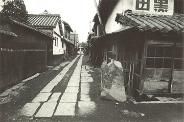 倉敷川の荷下ろし場と運搬道