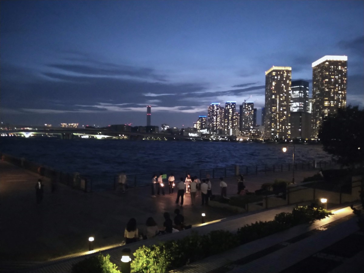 A lively plaza where people gather