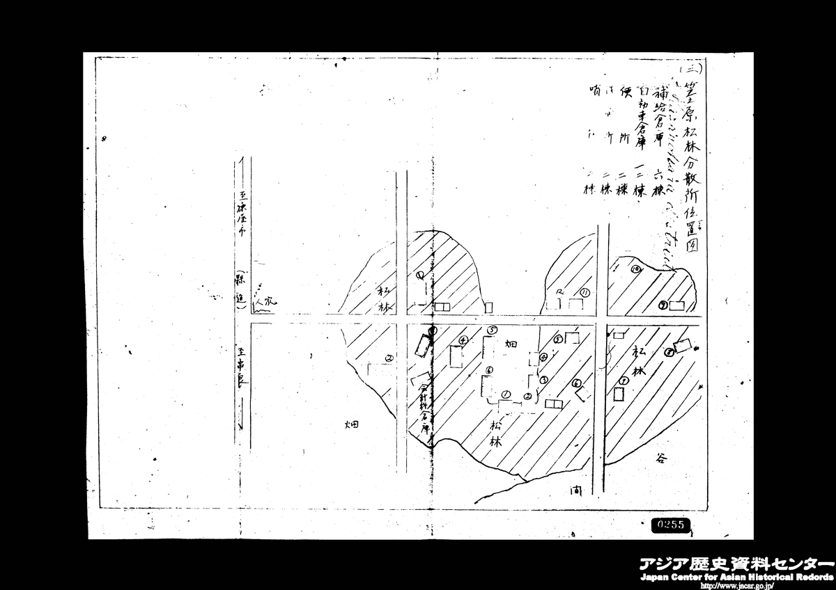 松林分散所位置図