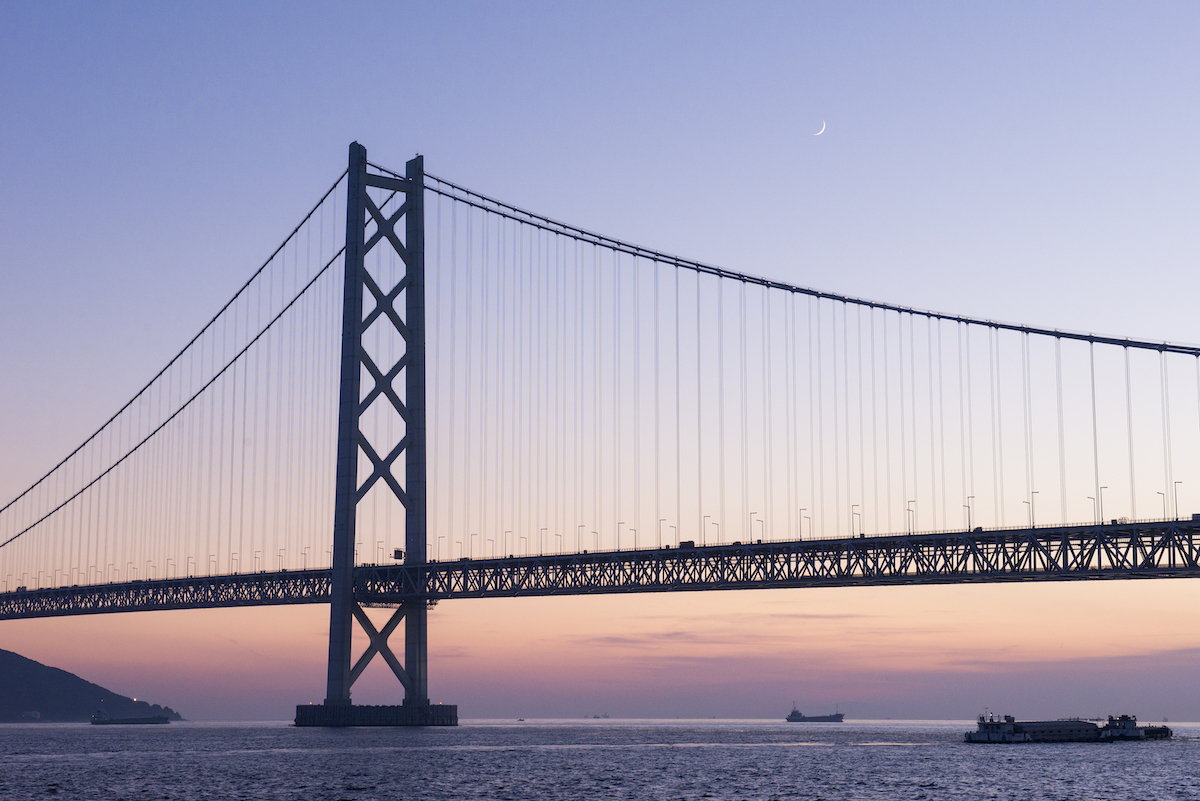 Maiko Marine Promenade (Akashi-Kaikyo Bridge and the view)