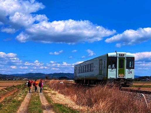 気仙沼線の単線電車 / 게센누마행 기차
