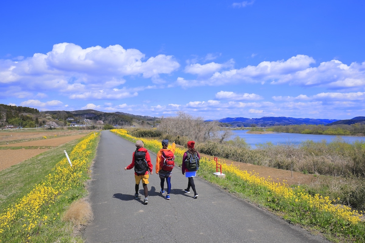 旧北上川沿いの歩道 / 옛 기타카미가와 강변 산책로