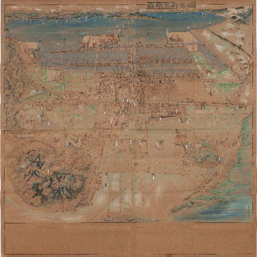 坂出町鳥瞰図-1936年（鎌田共済会郷土博物館所蔵）