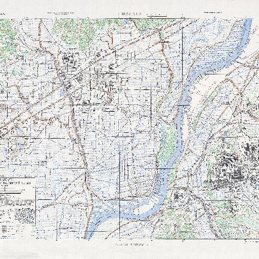 米軍地図：枚方町西部、高槻市南部 (1946)