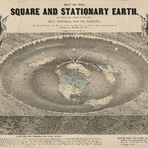 地球平面説に基づいた地図 (1893)