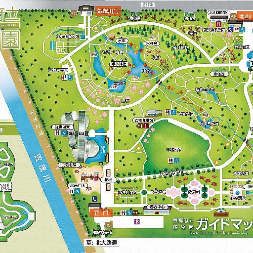 京都府立植物園案内地図（中国語）