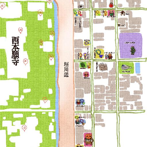 京都精華大学キャラクタデザインコース「西本願寺周辺MAP」