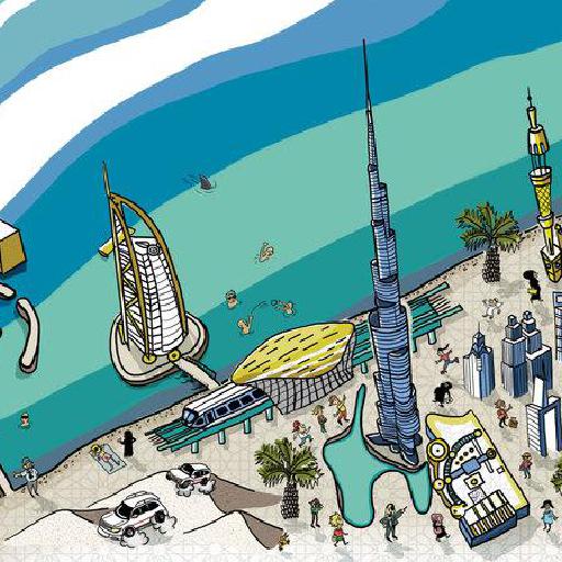 Illustrated map of Dubai thumbnail