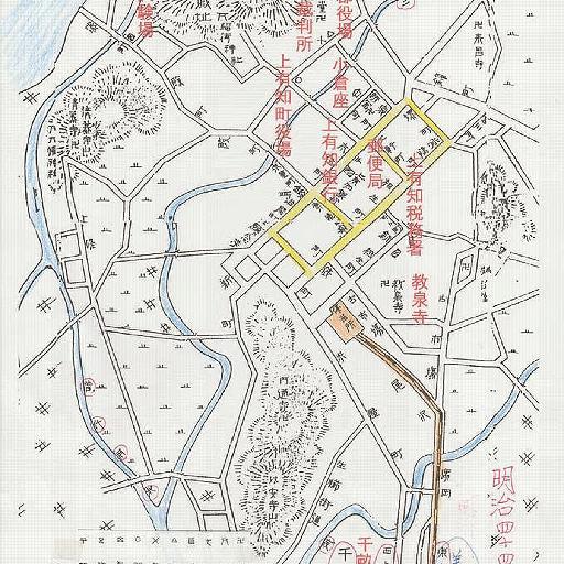 岐阜県武儀郡上有知町 地図 (1911)