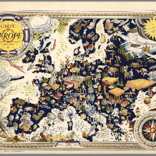 Carte d'Europe. Editions Jacque-Petit, Angers - France - 1946