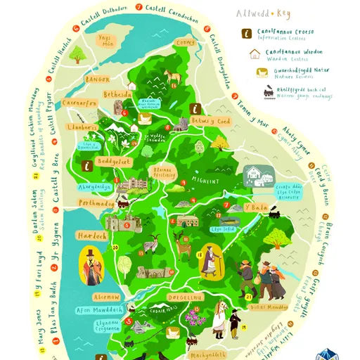 Snowdonia National Park Original Map Illustration Digital Map Is Stroly