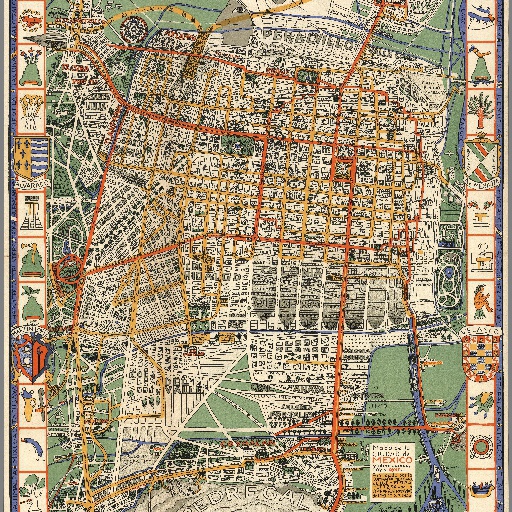 Map of Mexico City and its surroundings, today and yesterday - 1932