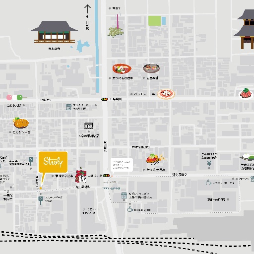 Stroly京都本社へのアクセスマップ