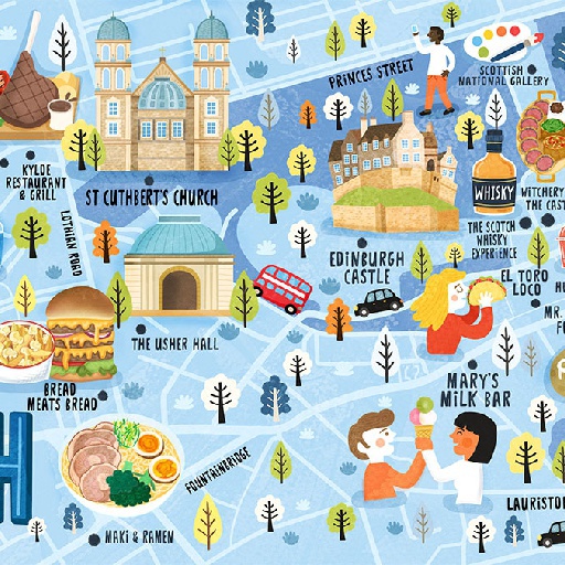 Edinburgh Map Illustration