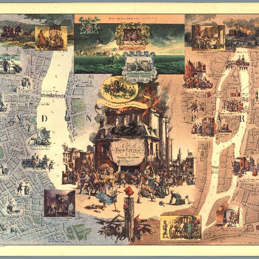 A Tale of two cities Map : from the book by Charles Dickens thumbnail