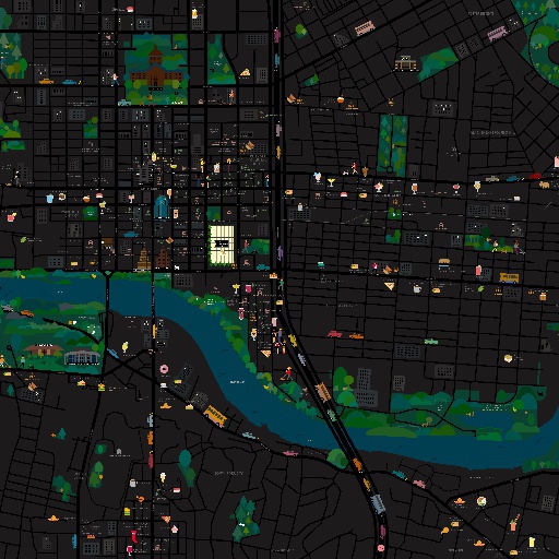 Austin Night Map with event pins!
