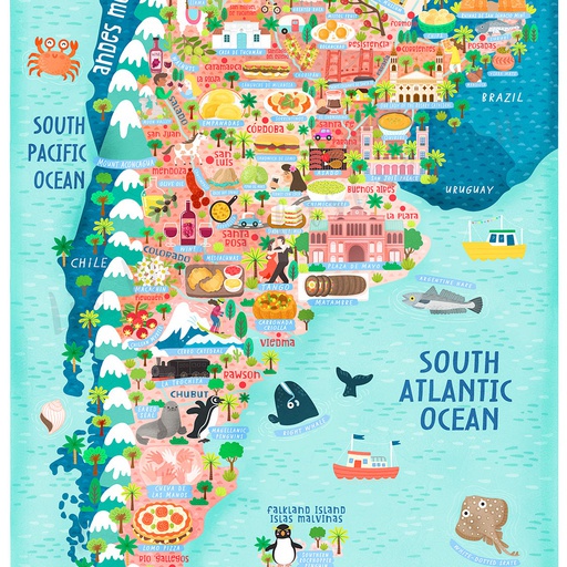 Map Illustration of Argentina thumbnail