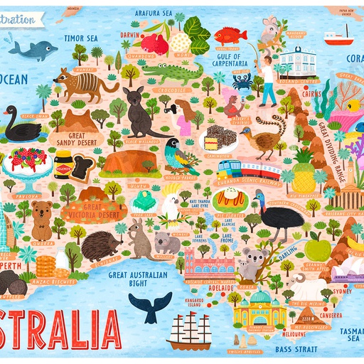 Map Illustration of Australia - stroly.com