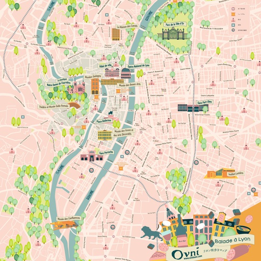 Ovniオリジナル　リヨン街歩きマップ