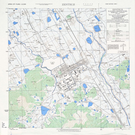 香川県 善通寺町 (1945)：米軍地図