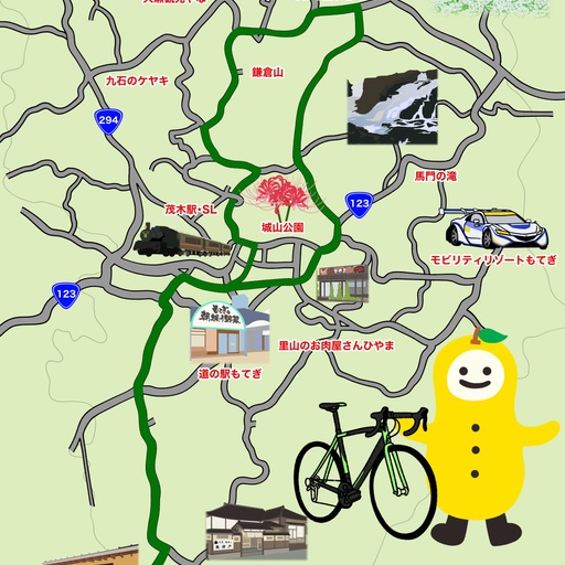 茂木町サイクルマップ　中級者コース