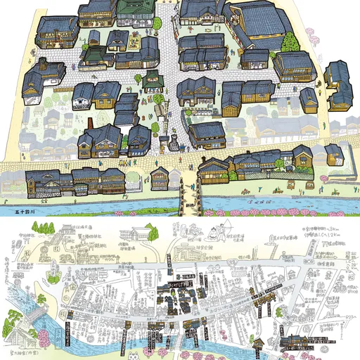 Okage Yokocho Digital Illustrated Map