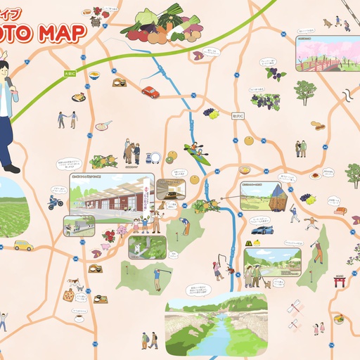 (The Town of Benikomachi!) Kurimoto Tourist Map thumbnail