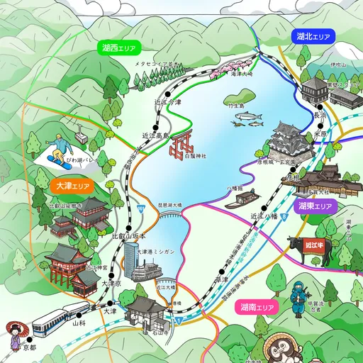 Map of the whole Lake Biwa area