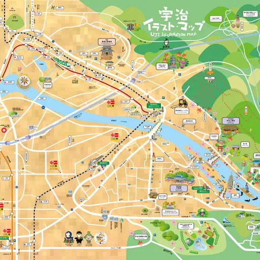 宇治観光イラスト・マップ