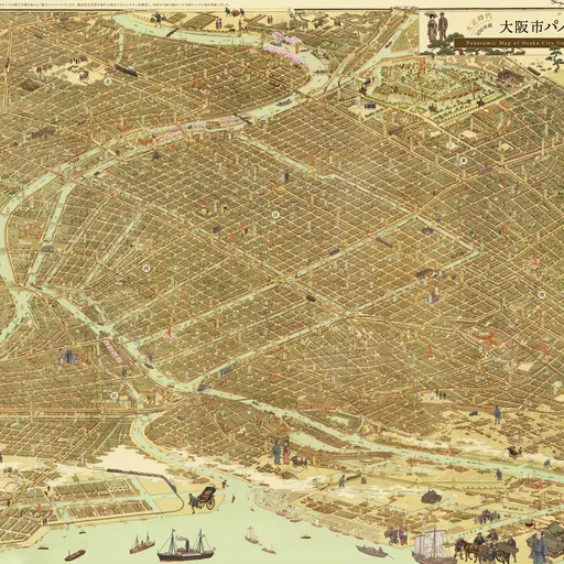 大正時代大阪市パノラマ地図