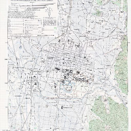 米軍地図：（会津）若松市 (1945)