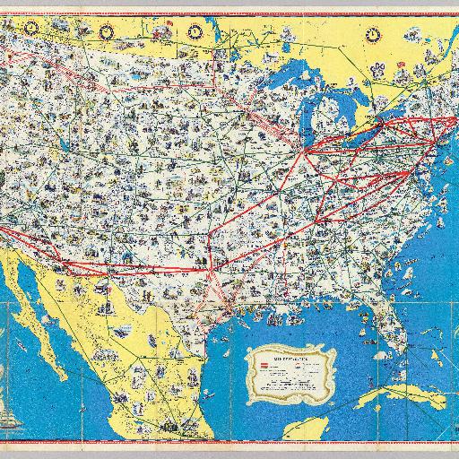 アメリカン航空路線図 (1945)