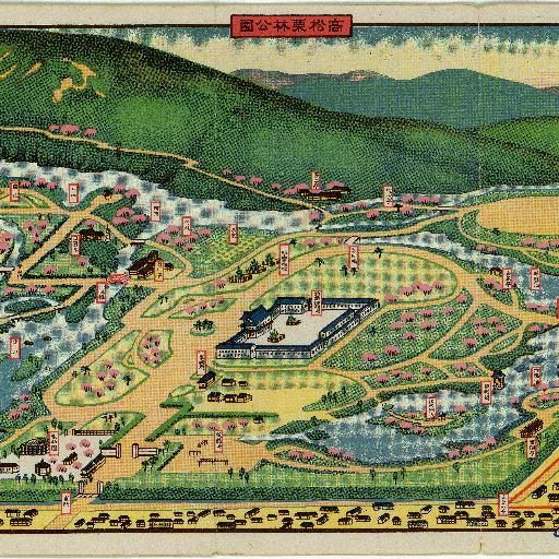 高松栗林公園, 香川県：吉田初三郎 (1920)