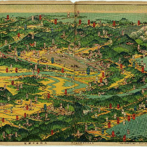 近畿を中心とした名勝交通大鳥瞰圖：吉田初三郎 (1926)