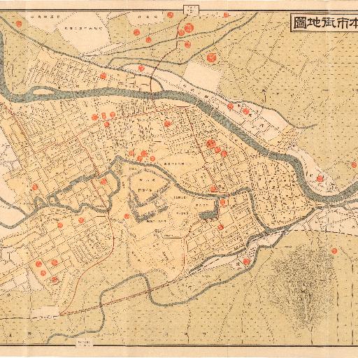 最新熊本市街地圖 (1912)