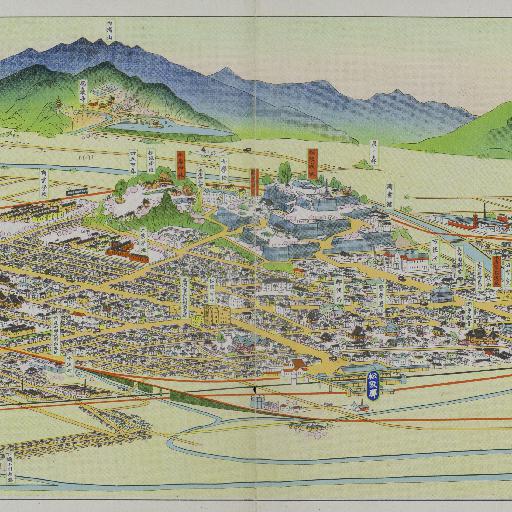 松阪市（松阪市を中心とする名所交通鳥瞰図）（三重ぶらり）