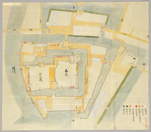 古地図「山城国淀城〔日本古城絵図〕」