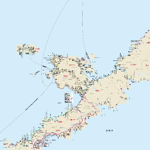沖縄本島北部のバス路線図