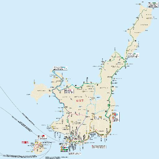 沖縄県石垣島、竹富島のバスマップ