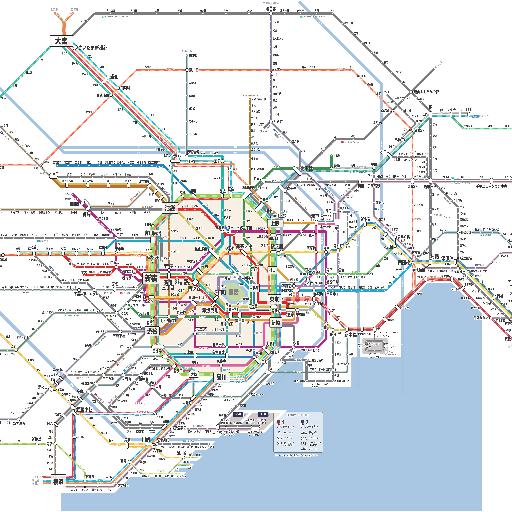東京圏の交通路線図 (2014)