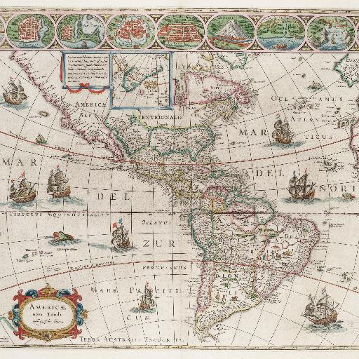アメリカ大陸古地図 (1649)