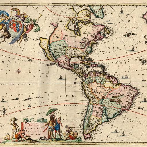 アメリカ大陸古地図 (1670)